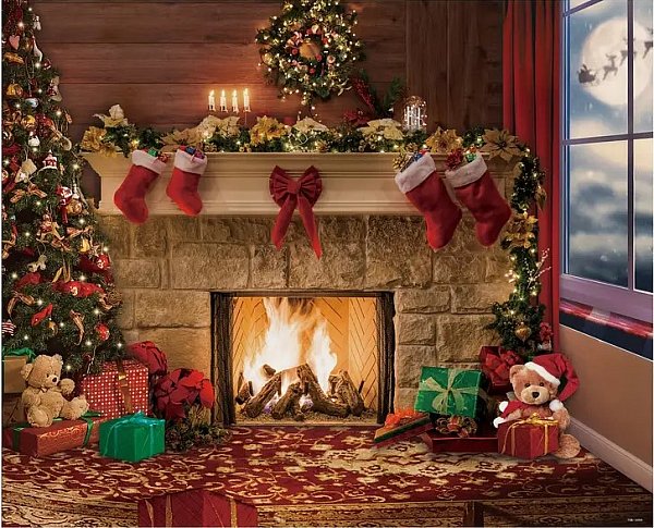 Christmas Fireplace Photography Backdrop.jpg